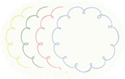 Pastel Squiggles Scalloped Salad Plate, 16pcs