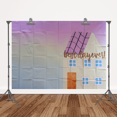 Peppa Pig House Rainbow Vinyl Backdrop