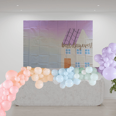 Peppa Pig House Rainbow Vinyl Backdrop