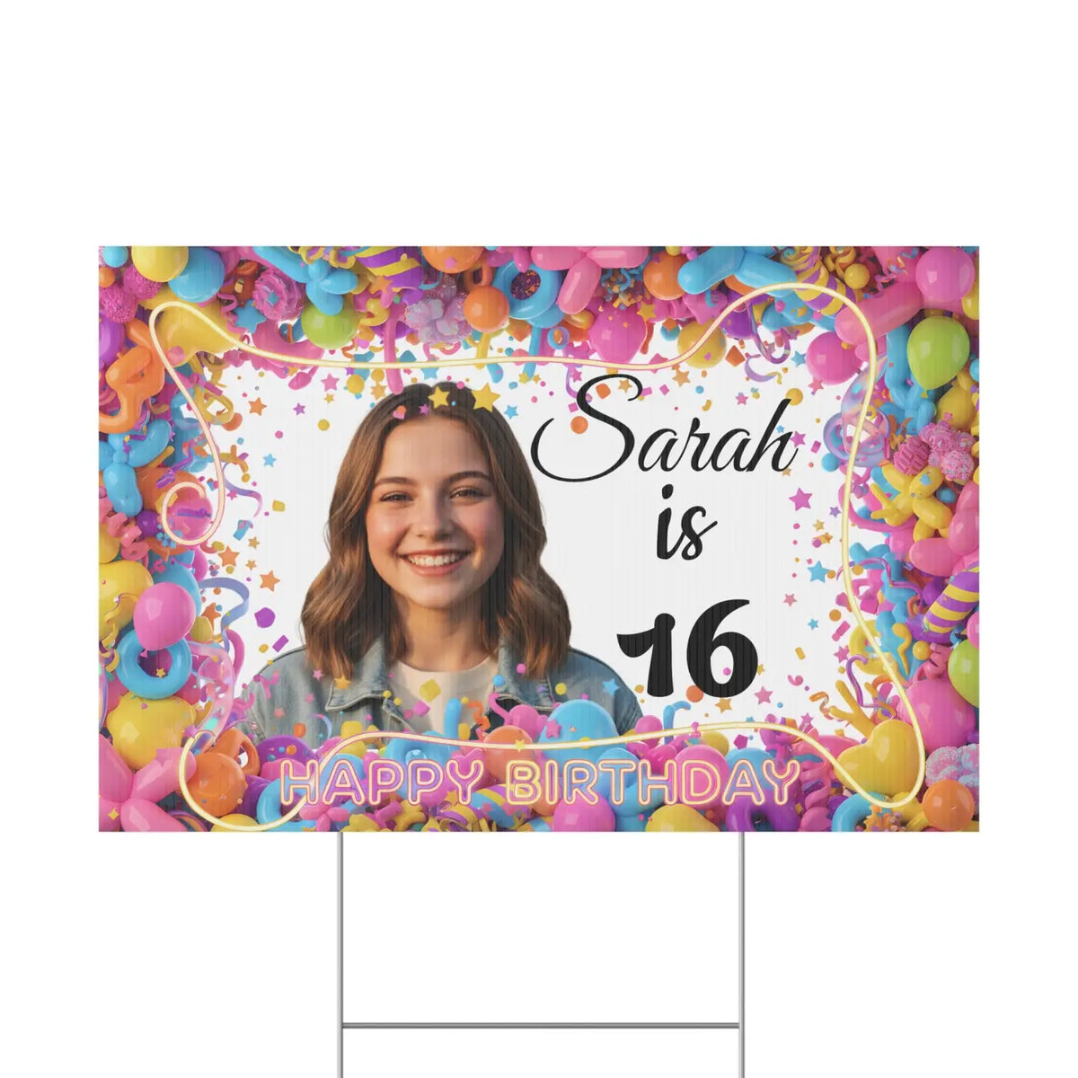DipaliZ Personalized 16th Birthday Yard Sign Sweet Sixteen