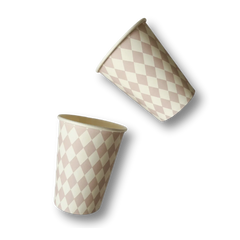 Pink Bavarian Checkered Cups (8pcs)