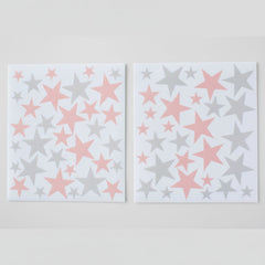 Stars Reusable Wall Decal - Pink & Grey (66 Pcs)
