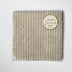 Pinstripe Gold Matte Large Disposable Paper Napkins (16pcs)