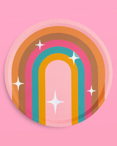 Totally Groovy Plates - 24 foil paper plates