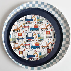Premium Checkered Blue Plate (12pcs)
