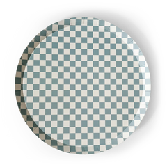 Premium Checkered Blue Plate (12pcs)