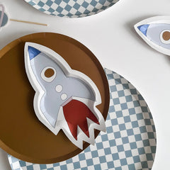 Premium Checkered Blue Plate (12pcs)