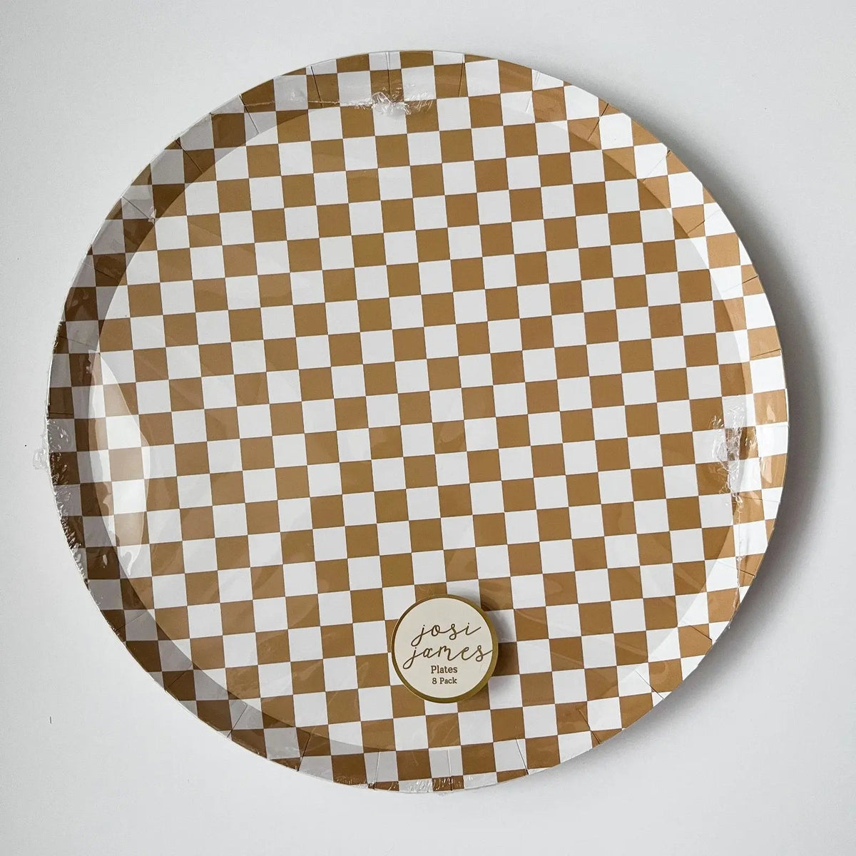 Premium Checkered Gold Matte Plate (8pcs)