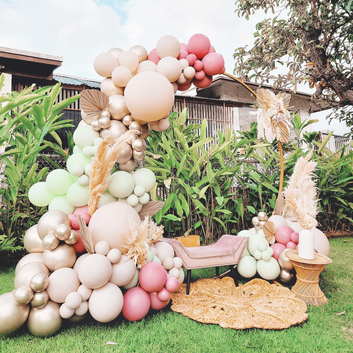 Premium Dusty Rose Latex Balloon Cluster (5", 11 and 17”)