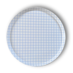 Premium Gingham Baby Blue Plate (12pcs)