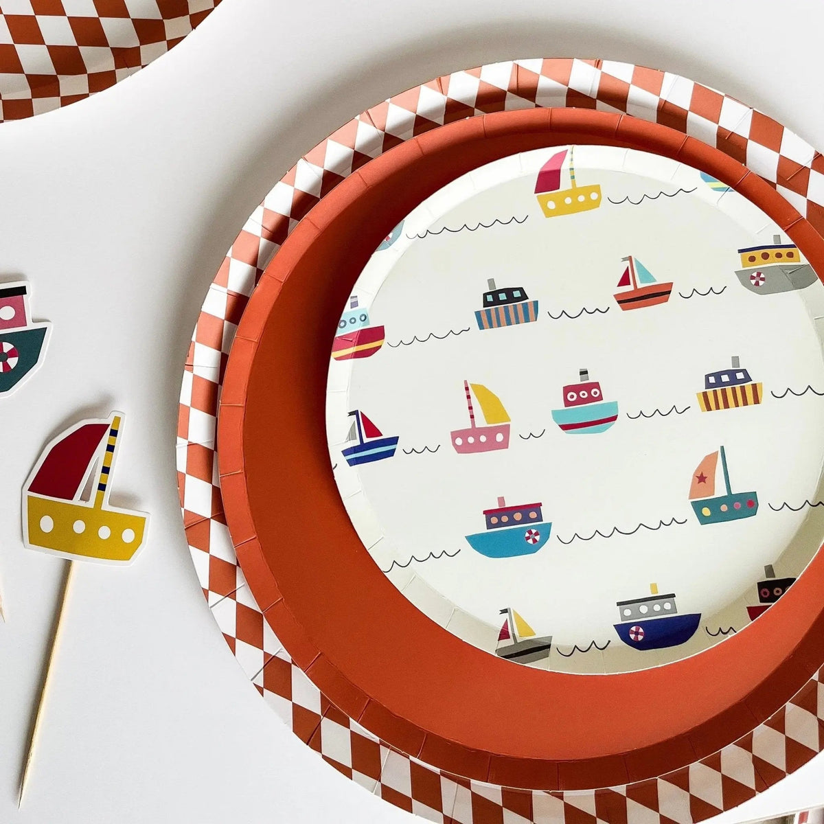 Premium Orange Bavarian Check Plate, (8pcs)