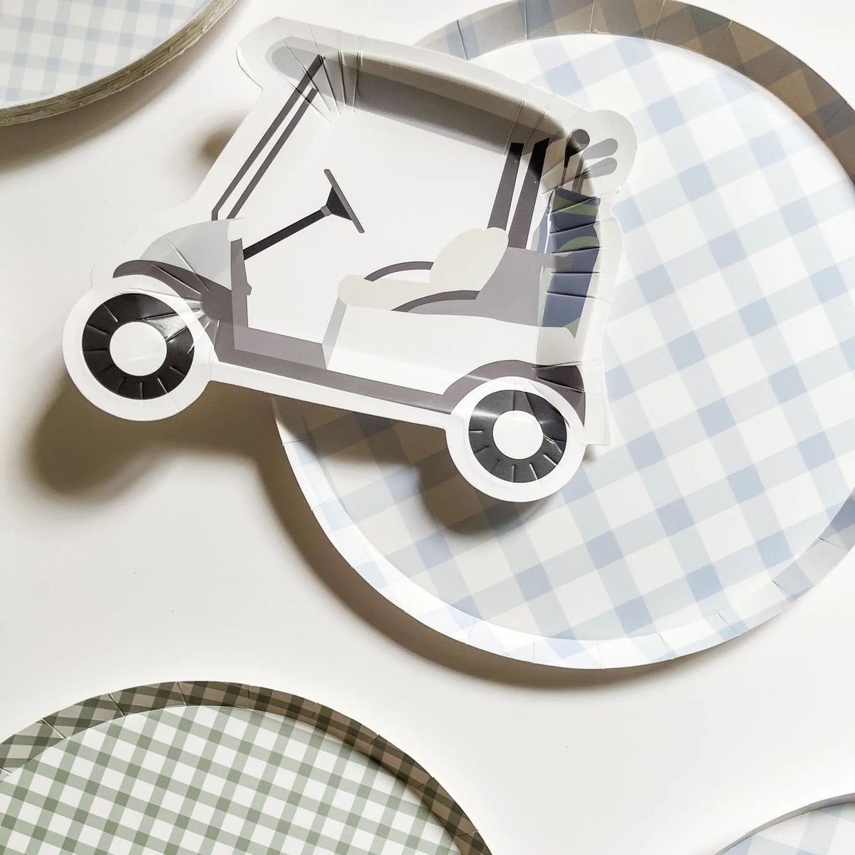 Premium Plaid Baby Blue Plate (12pcs)