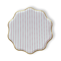Premium Red Farmhouse Striped Plate (12pcs)