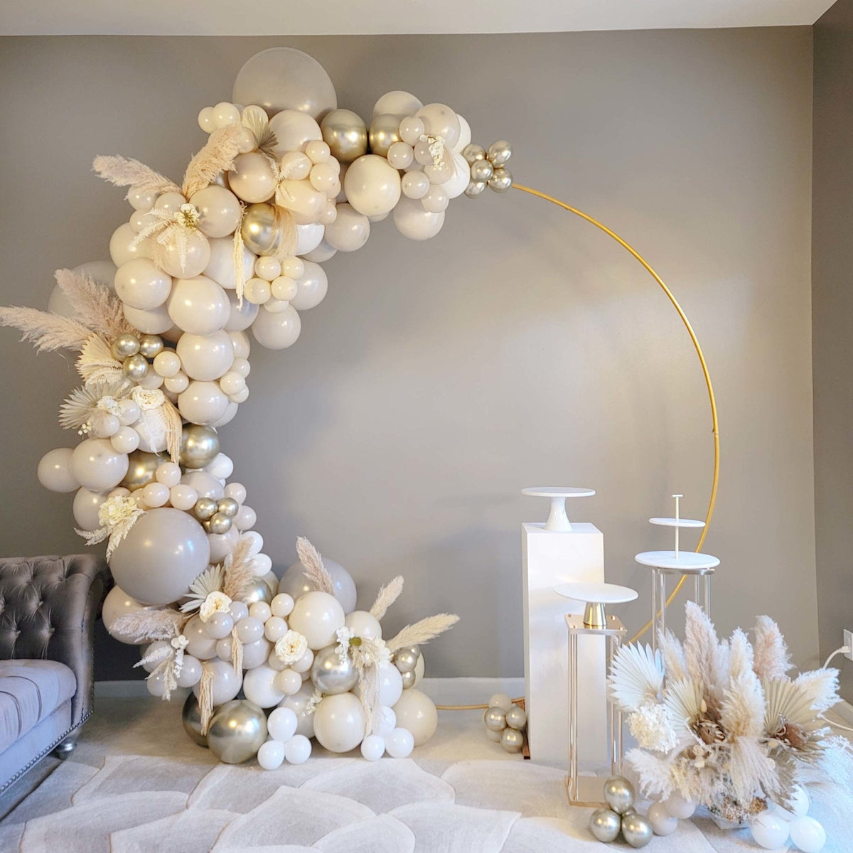 Premium Warm Greige Latex Balloon Cluster (5", 11” and 17”)