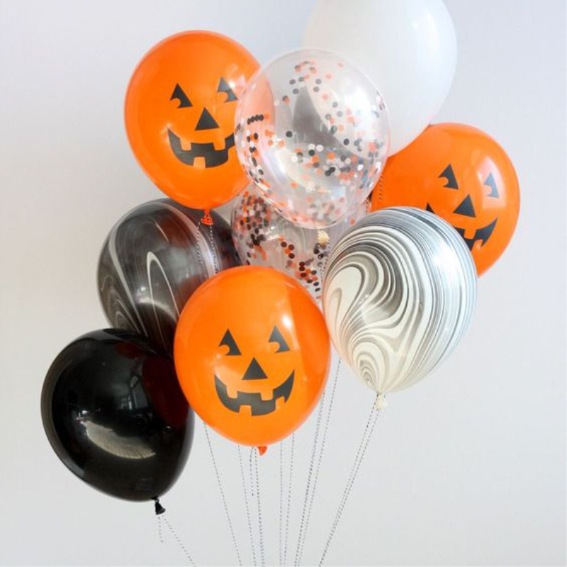 Orange Ghost and Jack-o'-Lantern Latex Balloons