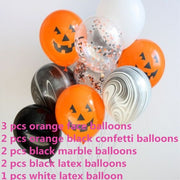 Orange Ghost and Jack-o'-Lantern Latex Balloons