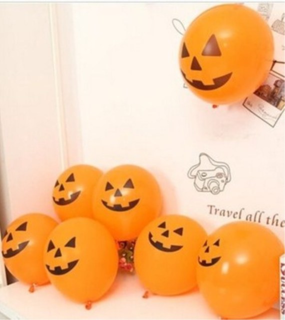 Orange Ghost and Jack-o'-Lantern Latex Balloons