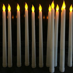 Pack of 12 Yellow Flickering Remote LED Candles
