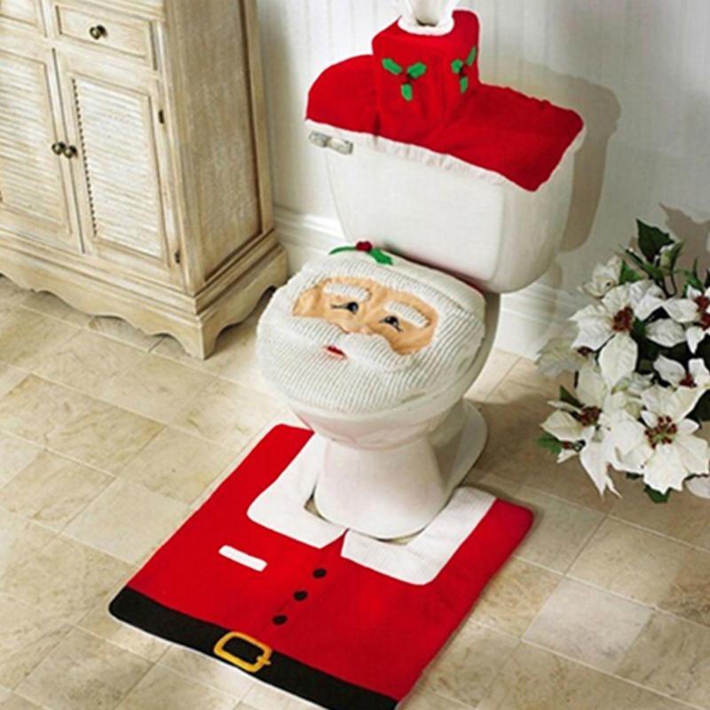 Christmas Toilet Seat Cover & Bathroom Decoration Sets