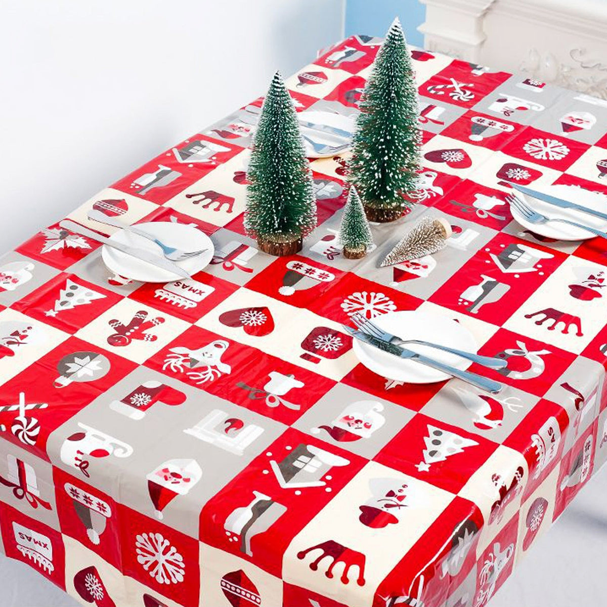 Printed Christmas Dinner Party Tablecloth