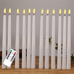 Pack of 12 Yellow Flickering Remote LED Candles