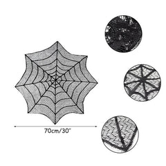 Lace Spiderweb and Skeleton Decoration