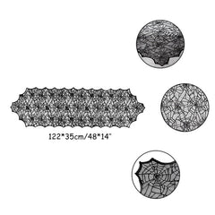 Lace Spiderweb and Skeleton Decoration