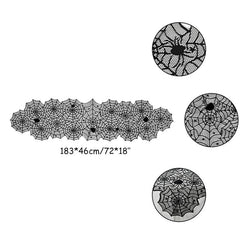 Lace Spiderweb and Skeleton Decoration