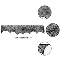 Lace Spiderweb and Skeleton Decoration