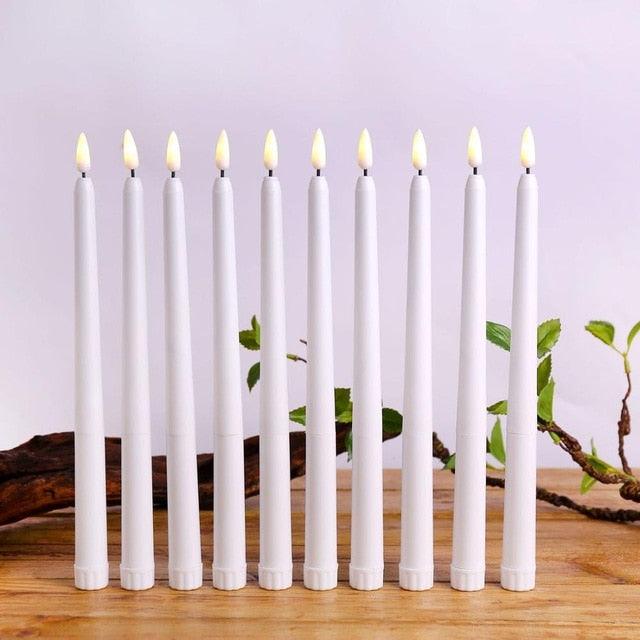 Pack of 12 Yellow Flickering Remote LED Candles