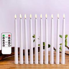 Pack of 12 Yellow Flickering Remote LED Candles