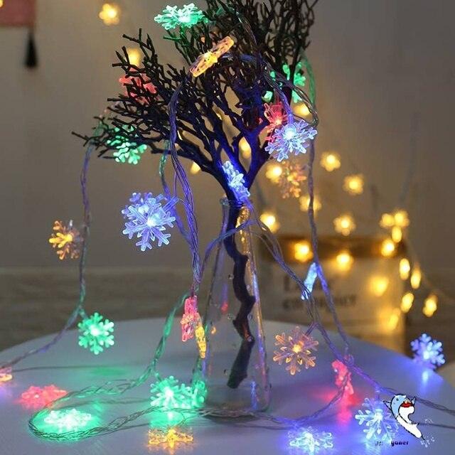 LED Snowflake String Lights, Mixed Power Options