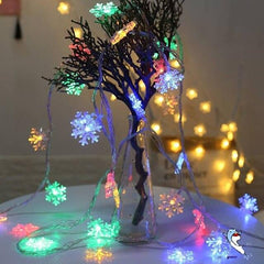 LED Snowflake String Lights, Mixed Power Options