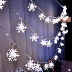 LED Snowflake String Lights, Mixed Power Options