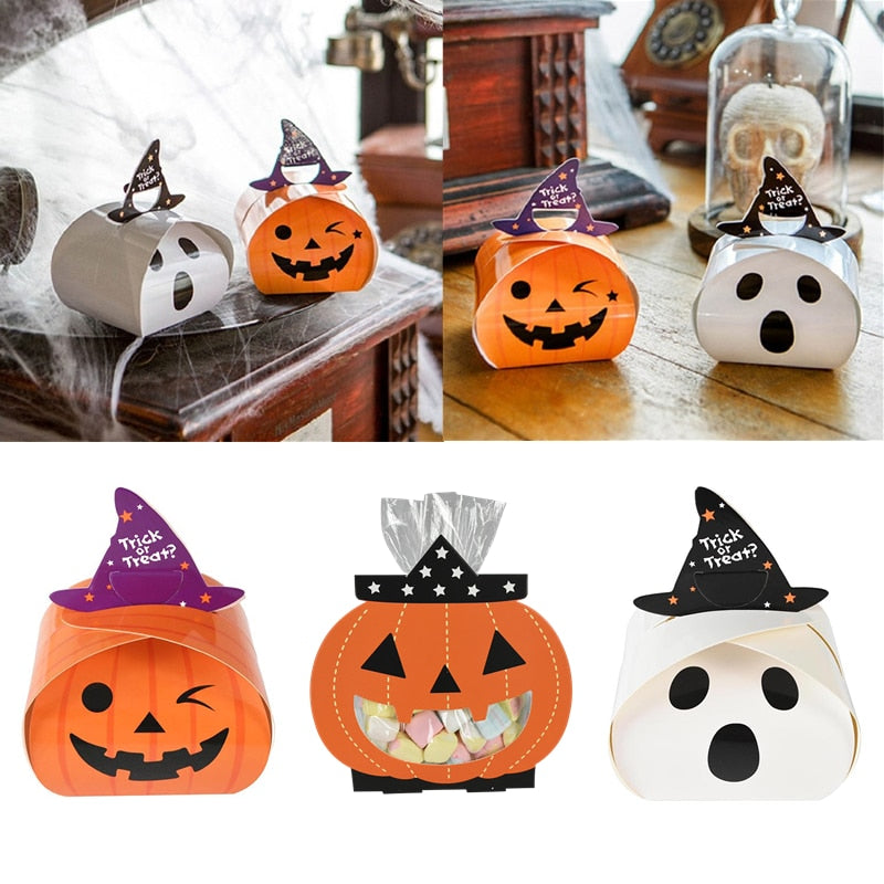Pumpkin and Ghost Paper Candy Boxes