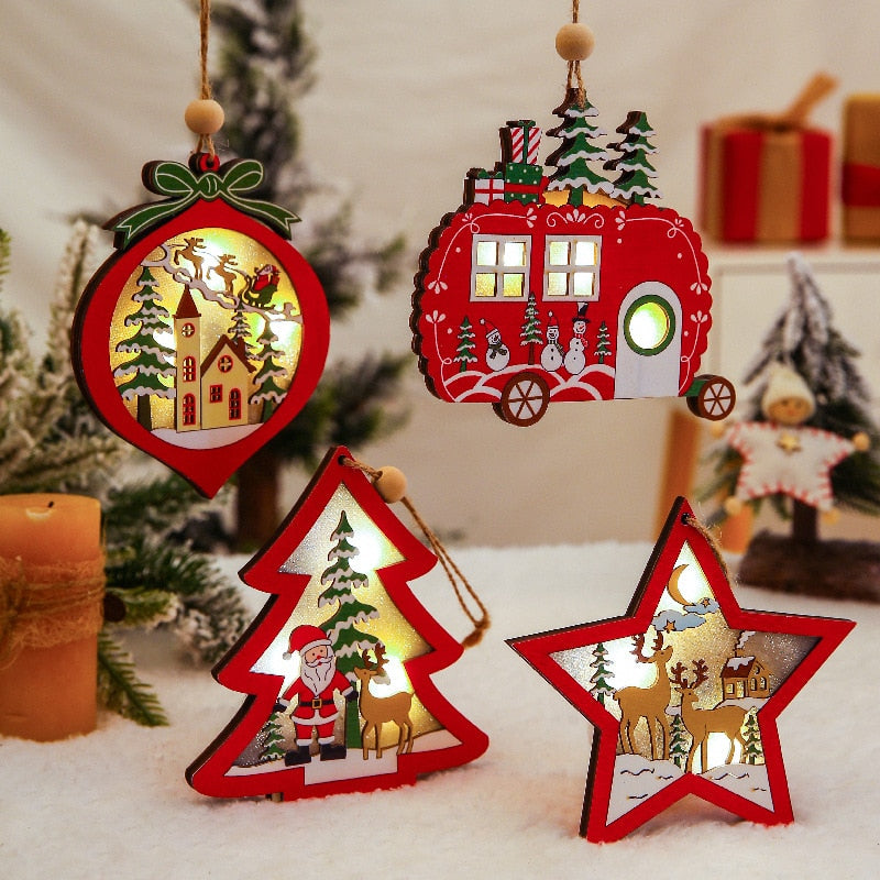 Wooden Christmas Hanging Ornaments