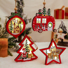 Wooden Christmas Hanging Ornaments