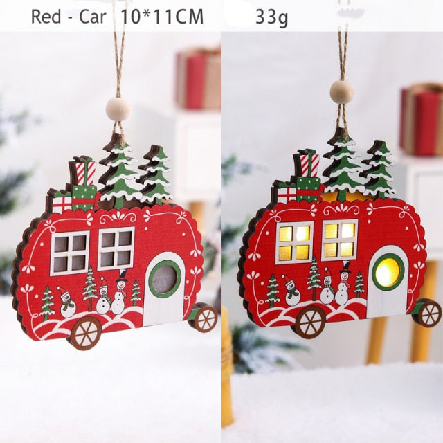 Wooden Christmas Hanging Ornaments