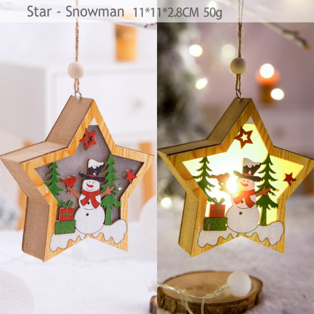 Wooden Christmas Hanging Ornaments