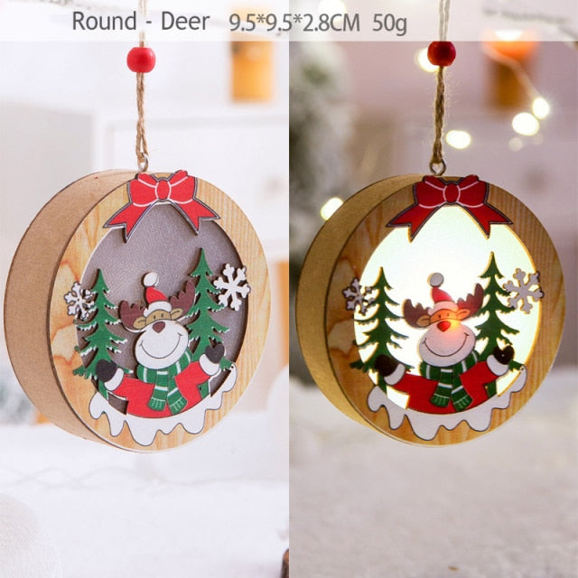 Wooden Christmas Hanging Ornaments
