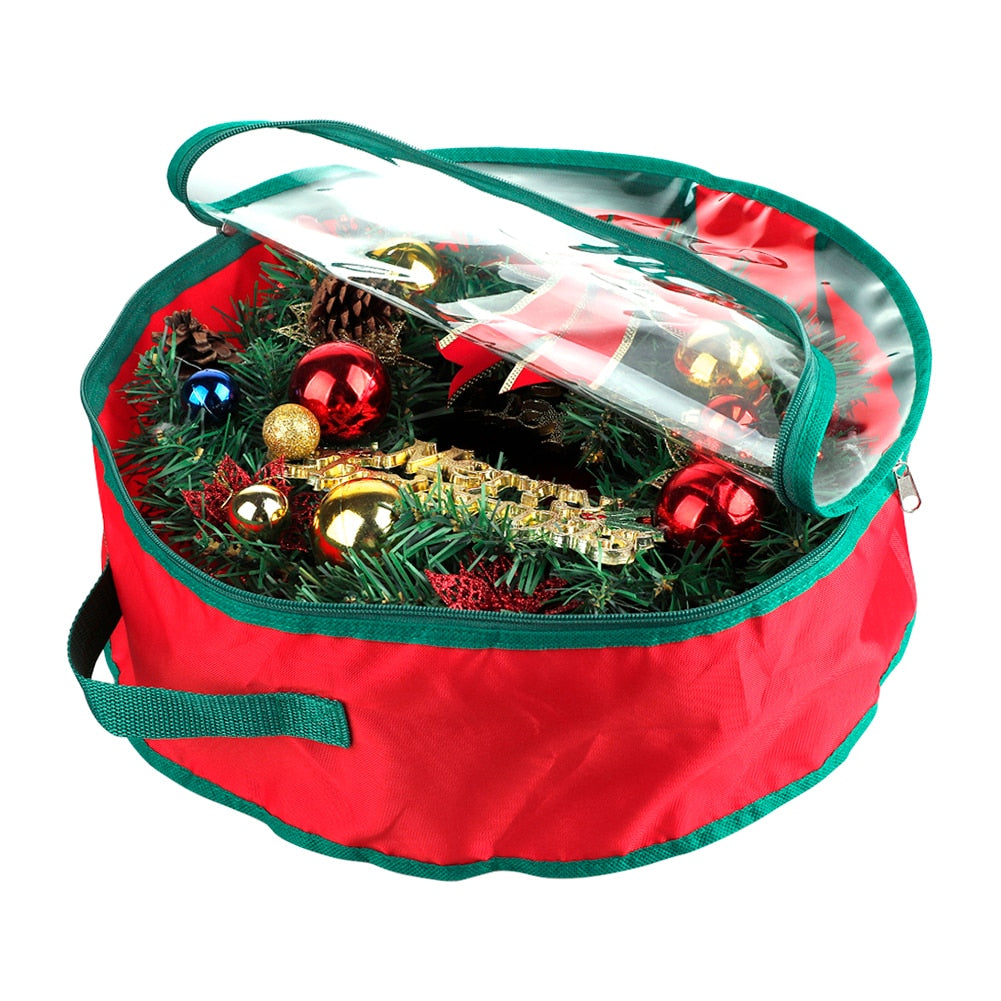 Clear Christmas Wreath Storage Bag with Handle
