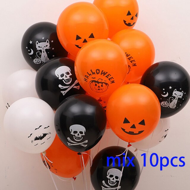 Bat, Skull, Ghost and Pumpkin Halloween Balloons