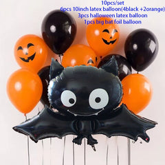 Bat, Skull, Ghost and Pumpkin Halloween Balloons