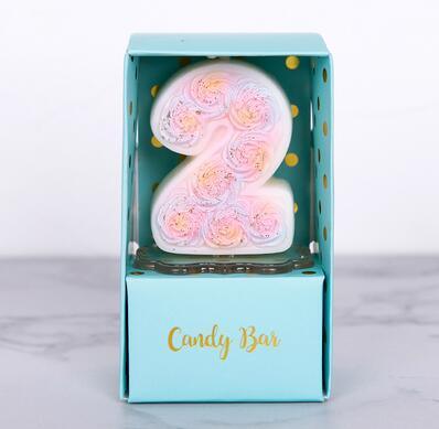 Rose Number Birthday Candles, 0 to 9