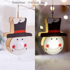 LED Wooden Star, Car and Tree Christmas Hanging Ornaments