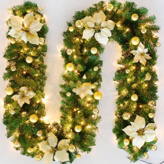 Pre-Lit Christmas Garland & Wreath Decorations