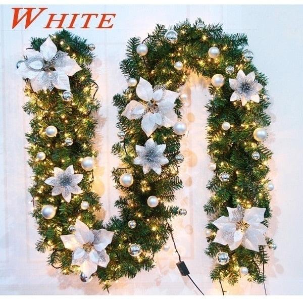 Pre-Lit Christmas Garland & Wreath Decorations