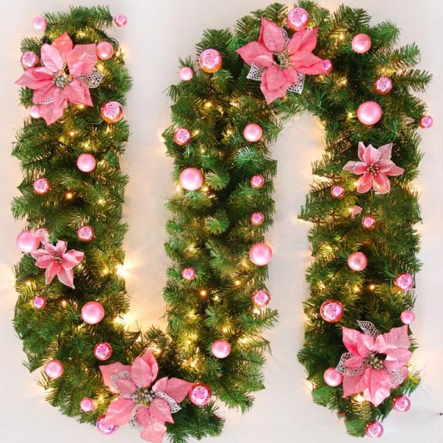 Pre-Lit Christmas Garland & Wreath Decorations