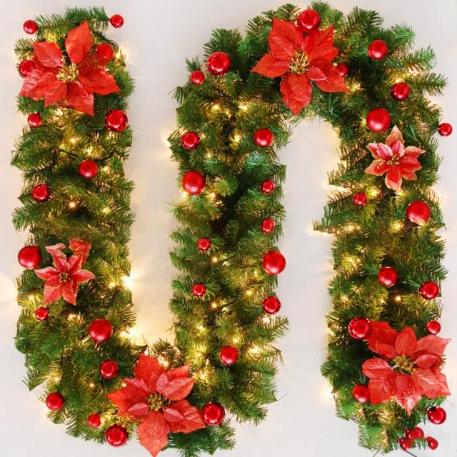 Pre-Lit Christmas Garland & Wreath Decorations