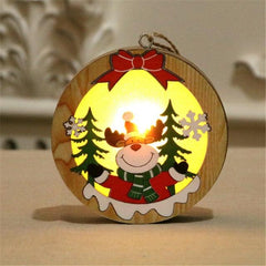 LED Light Wood House Christmas Tree Decorations